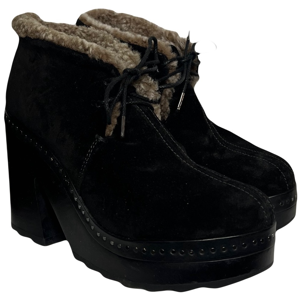 Rag & Bone Inez Suede & Shearling Desert Clogs Size 6.5 Barely Worn!